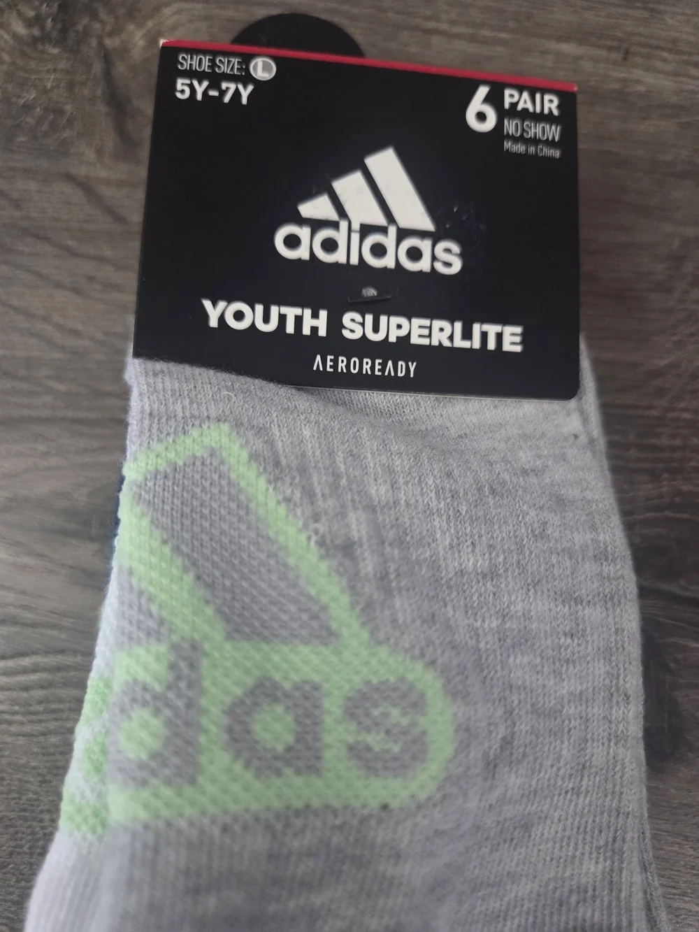 Boys adidas 6-Pack Superlite Classic No-Show Socks size L NEW